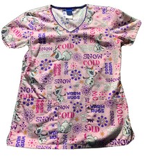 Uniforme médico de enfermeira Disney Scrub Top feminino XS rosa padrão Frozen Olaf, usado comprar usado  Enviando para Brazil