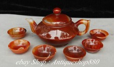 Conjunto de canecas 7" ágata natural ônix escultura bule de vinho flagão copo de teca  comprar usado  Enviando para Brazil
