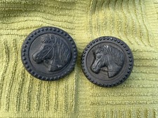 Conjunto de dois arnês de cavalo antigo rosetas de freio botões carrinho puxado por cavalo preto comprar usado  Enviando para Brazil