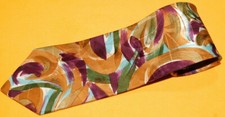 Gravata SEBA STIANI FEITA NA ITÁLIA BEGE/ROXO/VERDE DESIGN ABSTRATO - GRAVATAS DE PESCOÇO. comprar usado  Enviando para Brazil