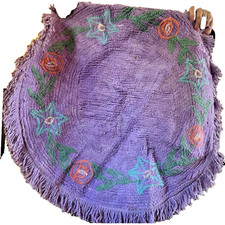 Tapete de chenille vintage 33" franja redonda roxo banheiro quarto comprar usado  Enviando para Brazil
