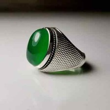 Anello aqeeq verde usato  Cassino
