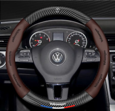 Capa de volante 15" couro ecológico + fibra de carbono para VW PoloT-Cross T-Roc Taigo comprar usado  Enviando para Brazil