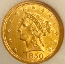1850 2.50 gold for sale  Pioneertown