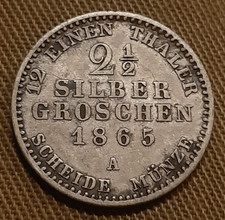 Preussen silbergroschen 1865 gebraucht kaufen  Nidderau