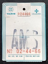 VARIG CRUZEIRO TO AMSTERDAM 1984 - ETIQUETA DE BAGAGEM VINTAGE (REIVINDICAÇÃO) comprar usado  Enviando para Brazil