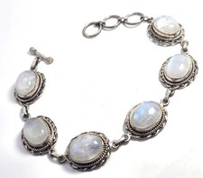 Pulseira de tênis PTI Moonstone 6 painéis nó celta prata esterlina fecho alternado comprar usado  Enviando para Brazil