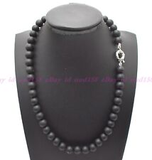Colar de contas masculino preto fosco ônix pedra preciosa pedra de cura chakra 18-36"AAA comprar usado  Enviando para Brazil