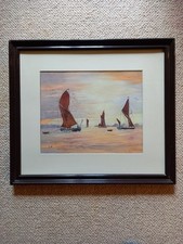 Framed watercolour sailing for sale  HALESWORTH
