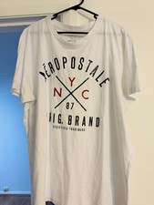 Camiseta masculina manga curta Aeropostale NYC 87 tamanho XL branca ótimo estado comprar usado  Enviando para Brazil