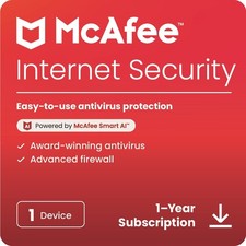 McAfee Sécurité Internet Antivirus 2025 1 Appareil 1 An Livraison En 5 Minutes na sprzedaż  Wysyłka do Poland