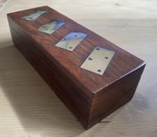 Wood brass dominoes for sale  OLDHAM