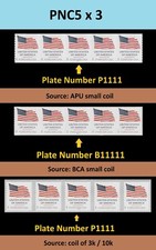 US 6017 6018 6019 Flag F PNC5 conjunto 3 (da bobina APU BCA 3k/10k) MNH 2025, usado comprar usado  Enviando para Brazil