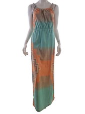 River island Rozmiar 8 (36) Beżowa Długa Sukienka Maxi Bawełna 100% Bez rękawów Aztekowie na sprzedaż  PL