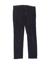 Calça chino reta masculina Hugo Boss W36 L34 azul marinho algodão JR12 comprar usado  Enviando para Brazil