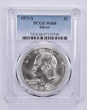 1973-S Eisenhower dólar Ike prata MS68 PCGS etiqueta azul comprar usado  Enviando para Brazil