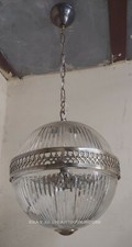Luminária de teto antiga vintage art déco latão e vidro navio pendurada comprar usado  Enviando para Brazil