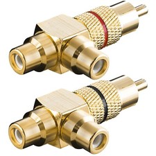 PRO 2 x RCA BLACK RED PHONO Y SPLITTER 1 MALE PLUG to 2 FEMALE SOCKETS ADAPTER comprar usado PRO 2 x RCA BLACK RED PHONO Y SPLITTER 1 MALE PLUG to 2 FEMALE SOCKETS ADAPTER comprar usado  Enviando para Brazil