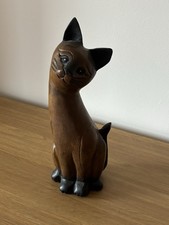 Wooden cat ornament for sale  HORSHAM