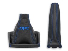 FÜR OPEL ASTRA H SCHALTMANSCHETTE HANDBREMSSACK LEDER + STICKEREI OPC DUNKELBLAU na sprzedaż  PL