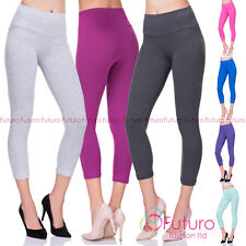 Cintura alta, Curta 3/4 de Comprimento Capri Legging De Algodão Com Painel De Controle LWP34 comprar usado  Enviando para Brazil