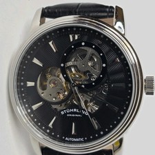 Relógio Stuhrling Original Automático Esqueleto 44mm Couro Preto comprar usado  Enviando para Brazil