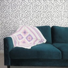 Cobertor de bebê de crochê rosa pastel e roxo feito à mão 33 x 34,5 comprar usado  Enviando para Brazil