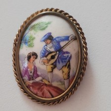 Broche porcelaine limoges d'occasion  Saint-Yorre