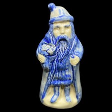 Vintage Beaumont Brothers Pottery BBP Salt Glazed Cobalt 6 In Old Fashion Santa for sale  El Paso