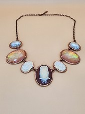 Colar de cobre 7 cabochões coruja e flor camafeu assinado por joias FIZZ GRÁTIS $ENVIO! comprar usado  Enviando para Brazil
