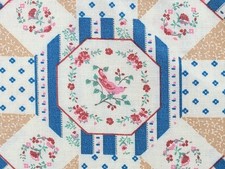 Usado, Colcha floral vintage adesivos rosa pássaro rosas tecido de algodão 2 jardas comprar usado  Enviando para Brazil