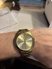 Relógio Michael Kors Original MK3179 Feminino Slim Runway Dourado Aço Inoxidável 42m, usado comprar usado  Enviando para Brazil