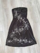 Jane Norman Sukienka bez ramion Czarna Nowa Elegancka S XS Ozdobiona na sprzedaż  PL