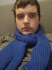 Knitted blue scarf for sale  SHEFFIELD