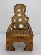 Cadeira de boneca de madeira vintage feita à mão poltrona bengala assento traseiro encosto alto decoração para casa comprar usado  Enviando para Brazil