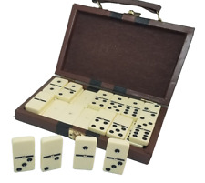 Domino marfim e preto com giradores de metal com estojo de viagem comprar usado  Enviando para Brazil