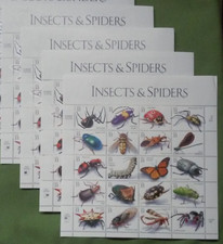 Cuatro hojas x 20 = 80 de estampillas postales de Estados Unidos de 33¢ de insectos y arañas 33¢ 3351 a-t segunda mano  Embacar hacia Mexico