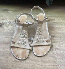 Weiße ledersandalen steinen gebraucht kaufen  Köln