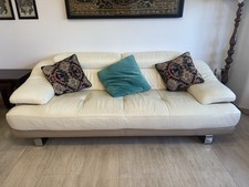 Natuzzi white leather for sale  EPPING