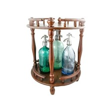 MESA Vintage Redonda 4 Pernas Decorativa Madeira de Carvalho Café Coquetel Bar Telefone comprar usado  Enviando para Brazil