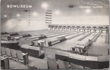 Cartão postal "BOWLSEUM" Bowling Alley vista interior de ORLANDO, Flórida / 1952 Cancelar comprar usado  Enviando para Brazil