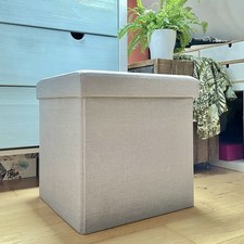 Faux linen ottoman for sale  BIRMINGHAM