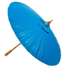 34" Buddyjski parasol przeciwsłoneczny Ręcznie robiony niebieski olejowany drewniany bambusowy wystrój ramy na sprzedaż  Wysyłka do Poland