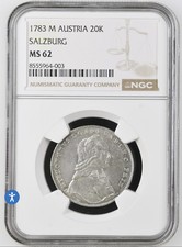 Usado, 20 Kreuzers - Hieronymus von Colloredo KM #431 TOP POP NGC MS 62 comprar usado  Enviando para Brazil