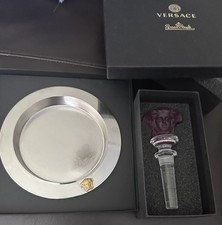 VERSACE, BARRA VERSACE" ACERO INOXIDABLE, Portabotellas y Tapón de Vino de Cristal  segunda mano  Embacar hacia Mexico