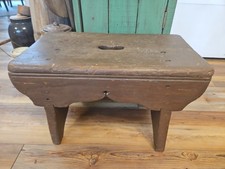  Banqueta de críquete antiga primitiva de madeira resistente fazenda 17x10x11,5T, usado comprar usado  Enviando para Brazil