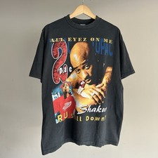Camiseta Vintage REIMPRESSÃO Tupac Rap Bay Club I Wonder If Heaven Got A Ghetto GG comprar usado  Enviando para Brazil