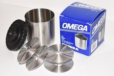Omega 94DT 120 tanque de desenvolvimento de aço inoxidável e dois carretéis de 35 mm e tampa/tampa de plástico, usado comprar usado  Enviando para Brazil