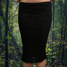 Saia Midi Vintage Ann Ferriday Preta Transparente Renda Elástica Gótica Bruxa Vampira comprar usado  Enviando para Brazil
