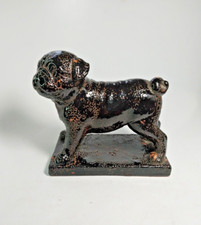 Usado, Estátua de cachorro vintage cerâmica Pug Terrier figura marrom terracota esmalte craquelado 8" comprar usado Usado, Estátua de cachorro vintage cerâmica Pug Terrier figura marrom terracota esmalte craquelado 8" comprar usado  Enviando para Brazil
